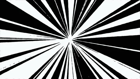 4K Comic Cartoon Super Fast Speed line From Center Loop Animation Black And W Video stock 156682408
