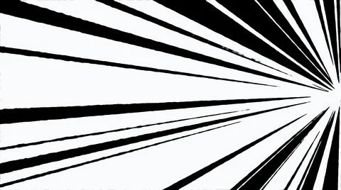 4K Comic Cartoon Super Fast Speed line from Border Black And White Background Stock Illustration