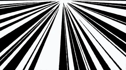 4K Comic Cartoon Super Fast Speed line From Top Black And White Background Illustrazione stock