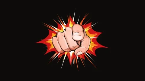 4k Comic I Want You Sign With Glitch Effects Stock Footage 97717367