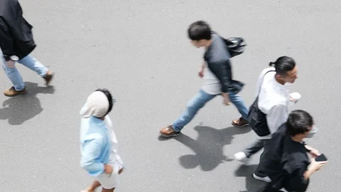 4K Commuter Crowd Walking . Stock Footage 245274037