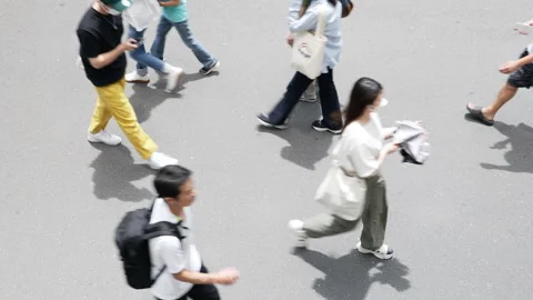 4K Commuter Crowd Walking . Stock Footage 245279247