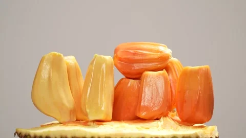 4K Comparison of Red and Yellow Jackfruit Varieties Presented Side-by-Side. Stock Footage 316536217