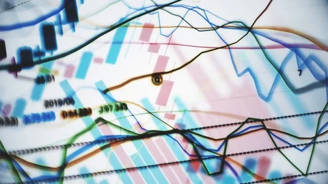 4K Complex Stock Charts Technical Analysis Concept 6 Video stock 114273999