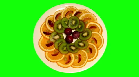 4k – Composition of fresh ripe fruit on plate Stock Footage 56243230