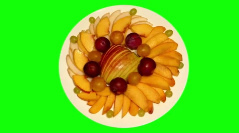 4k – Composition of fresh ripe fruit on plate Stock Footage 56243703