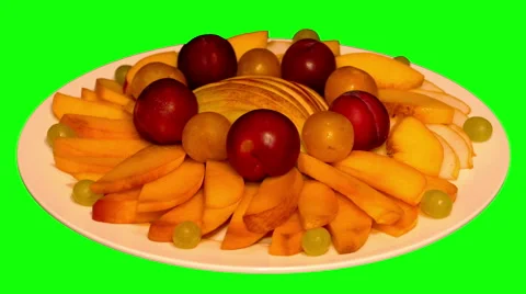 4k – Composition of fresh ripe fruit on plate Stock Footage 56730533
