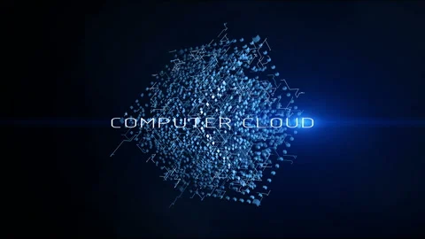 4K computer cloud,cube in the Computing Core with Information Streams. Stock Footage 104594494