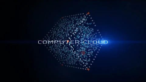 4K computer cloud,cube in the Computing Core with Information Streams. Stock Footage 104698129