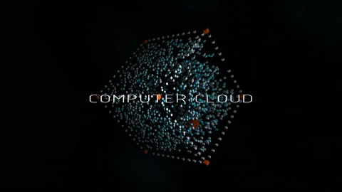 4K computer cloud,cube in the Computing Core with Information Streams. Stock Footage 104841338