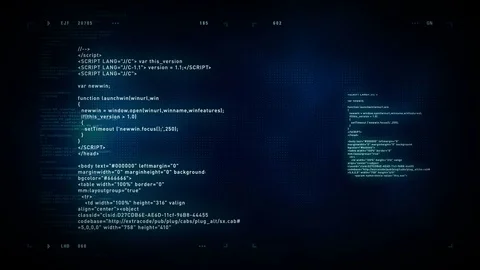 4K Computer Code Scrolling Blue Stock-Footage 79551320