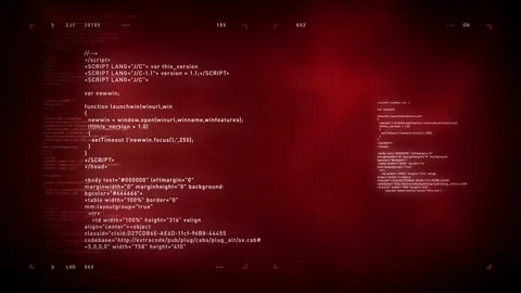 4K Computer Code Scrolling Red Stock Footage 79551587