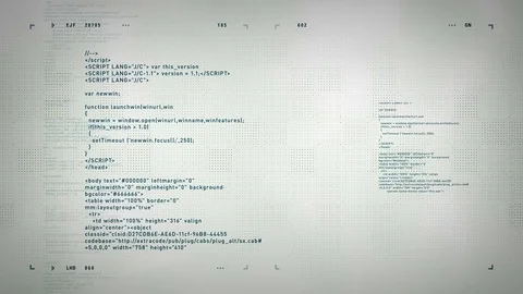 4K Computer Code Scrolling White Stock Footage 79551732