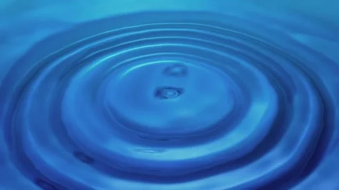 4K Concentric Ripples Spreading Across Still Blue Water Surface Video stock 339268734