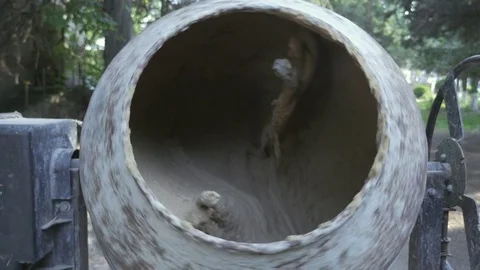 4K. Concrete mixer machine on Construction site Stock Footage 79077705