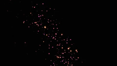 4k Confetti explosion. Falling pink hearts particles. Stock Footage 124307222