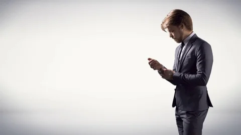 4K Confident Posing Stylish Business Man in Suit Adjusting Cufflinks Slow Motion Video stock 78004073