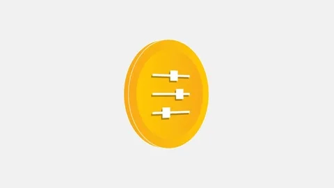 4k - Configuration slider spinning icon on white background Video stock 72472789