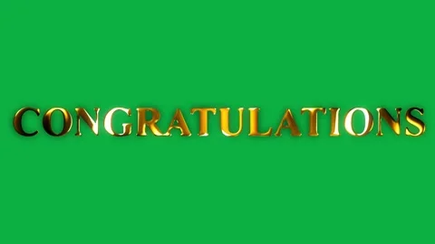 4k congratulation text gold effect animation with green screen	 Stock Footage 263332409
