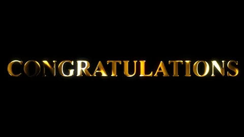 4k congratulation text gold effect animation with black screen	 Stock Footage 263332412