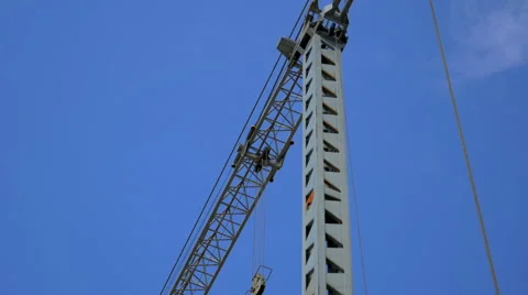 4K, Construction crane and the sky Stock Footage 53224218
