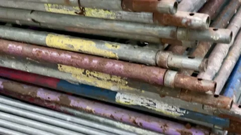 4K construction racks disassembled Stock Footage 136478465