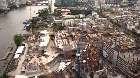4K : Construction site of Icon Siam , Time lapse Vidéo 65235428