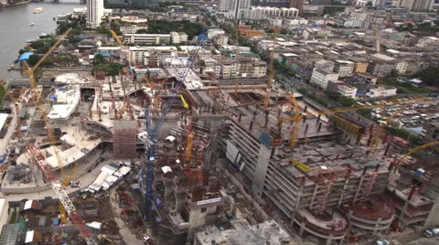 4K : Construction site of Icon Siam , Time lapse Vidéo 65370276