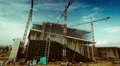 4K construction site timelapse with cranes and machinery HD Footage