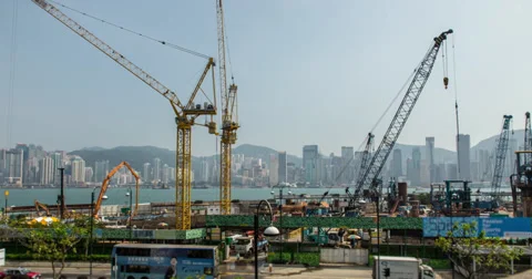 4K Construction View in Hong Kong Stock Footage 39838285