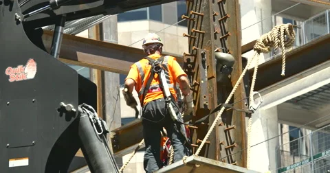 4k Construction worker hammering banging  Stock Footage 51059434