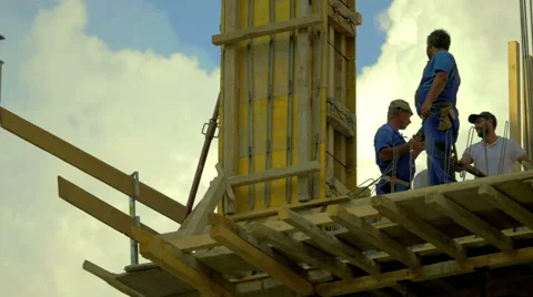 4K, Construction workers are planing how to work Stock Footage 53224497