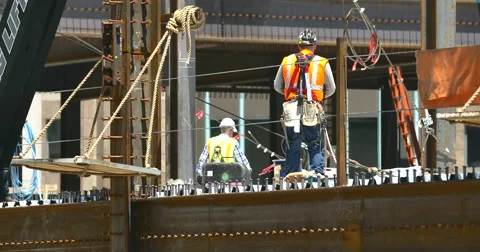 4k Construction workers on site Stock Footage 51058601