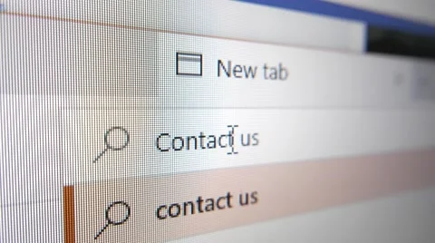 4K CONTACT US Typed in Web Search Bar Stock Footage 63949456