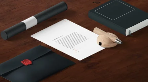 4K - Contract on office desk Video stock 62187531