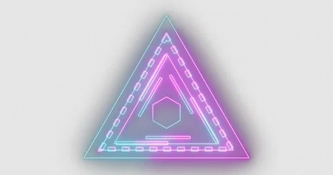 4K Cool loading data neon HUD triangle interfaces in an alpha channel. Stock Footage 270508958