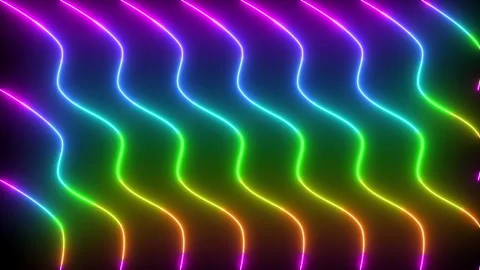 4K cool neon design lines animation background. Stock Footage 308907764