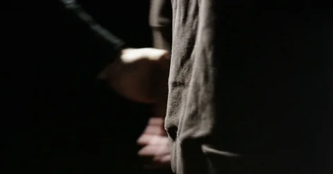 4k, Cop putting handcuffs on a suspect. Slow motion. Stock Footage 72767272