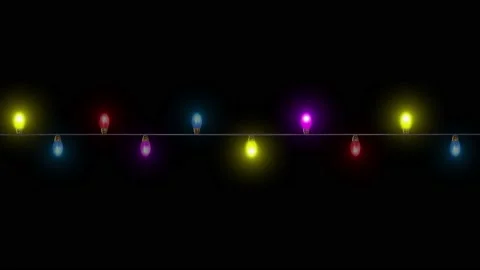 4K Corner light bulb string frame and border. copy space Colorful light bulb Stock Footage 210484143