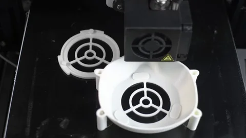 4K coronavirus mask prints on a 3D printer Stock Footage 127611978
