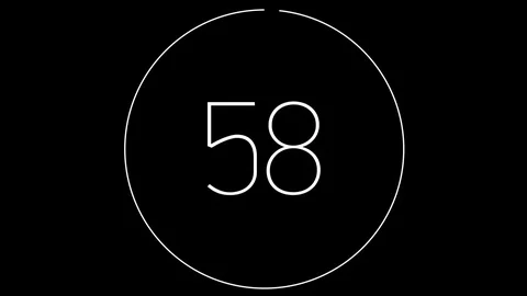 4K Countdown one minute animation from 60 to 0 seconds Stock Footage 74547142