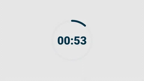 4K Countdown one minute animation from 60 to 0 seconds on transparent background Stock Footage 283701504