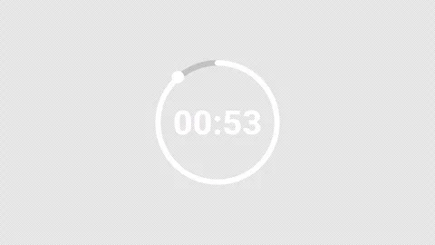 4K Countdown one minute animation from 60 to 0 seconds on transparent background Stock Footage 283701632