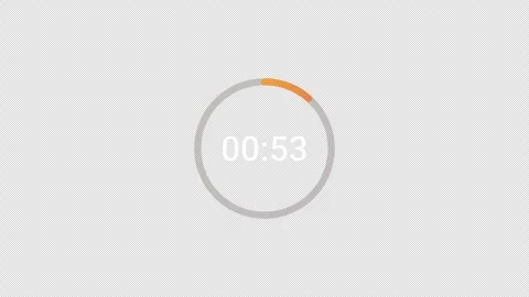 4K Countdown one minute animation from 60 to 0 seconds on transparent background Stock Footage 283701891
