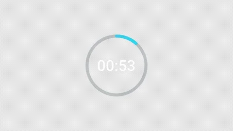 4K Countdown one minute animation from 60 to 0 seconds on transparent background Stock Footage 283702023