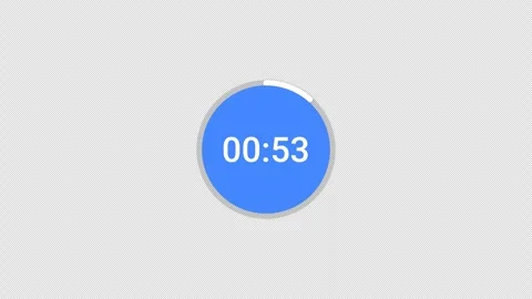 4K Countdown one minute animation from 60 to 0 seconds on transparent background Stock Footage 283702189