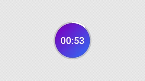 4K Countdown one minute animation from 60 to 0 seconds on transparent background Stock Footage 283702478