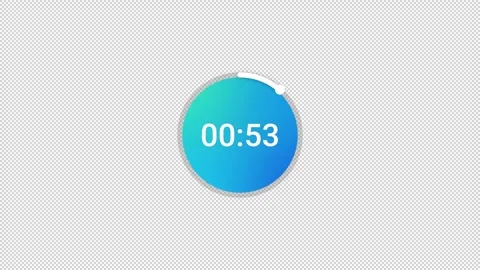 4K Countdown one minute animation from 60 to 0 seconds on transparent background Stock Footage 283702572
