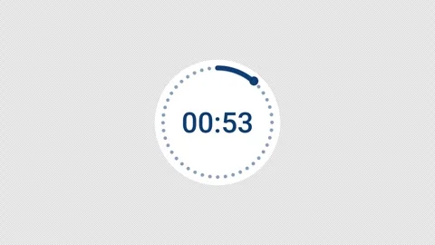 4K Countdown one minute animation from 60 to 0 seconds on transparent background Stock Footage 283702738