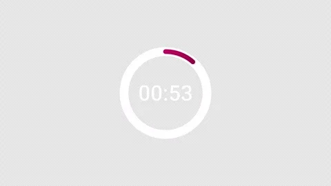 4K Countdown one minute animation from 60 to 0 seconds on transparent background Stock Footage 283703060